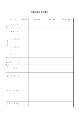 신입사원교육기획안